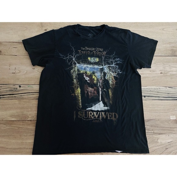 Disney Other - Disney I Survived The Twilight Zone Tower of Terror T-shirt Size XL Unisex Black